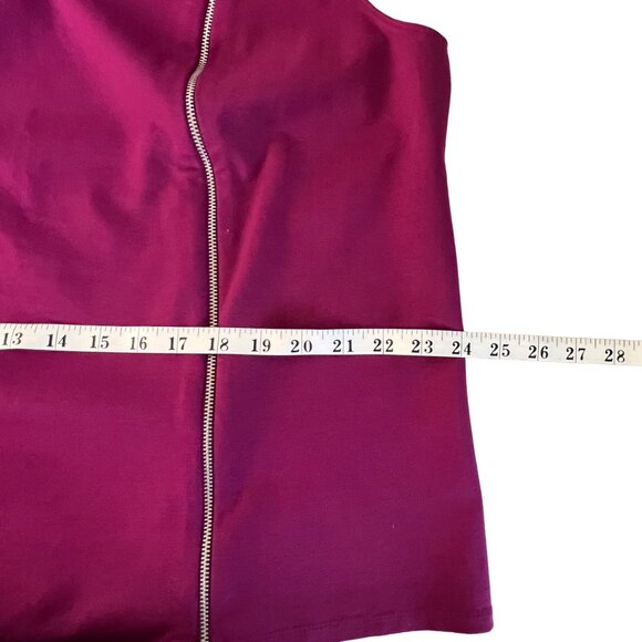 Lane Bryant Womens Size 18/20 Sleeveless V-Neck Cranberry Color Tank Top Zippers - Picture 11 of 14